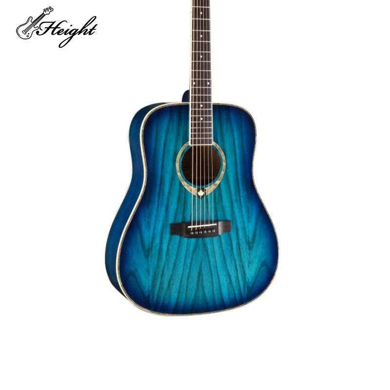 Front view of HT-140 blue acoustic guitar