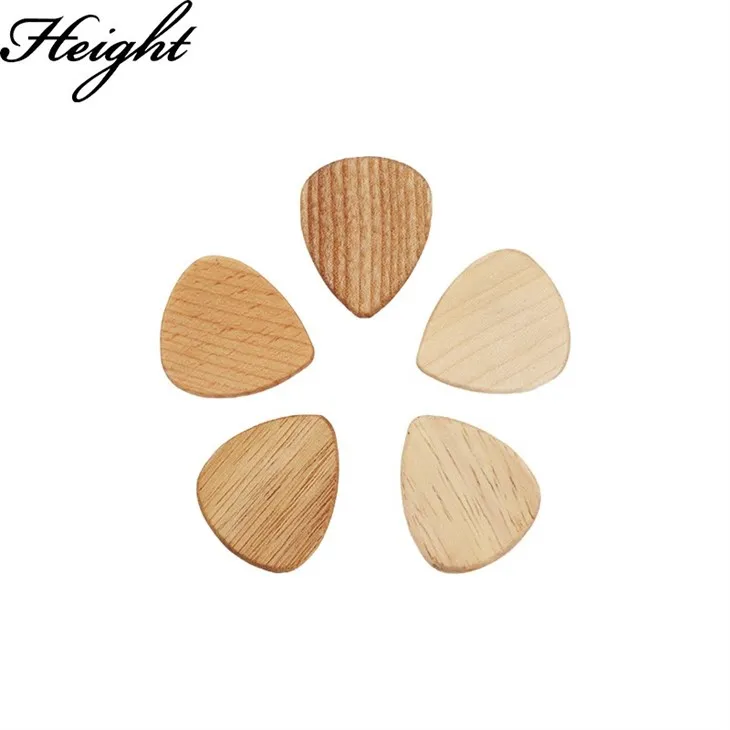 Height Wooden Guitar Picks - Natural Multi-Wood Types (Maple/Rosewood), 3.5x3cm Size & 3mm Thick, Handmade Durable