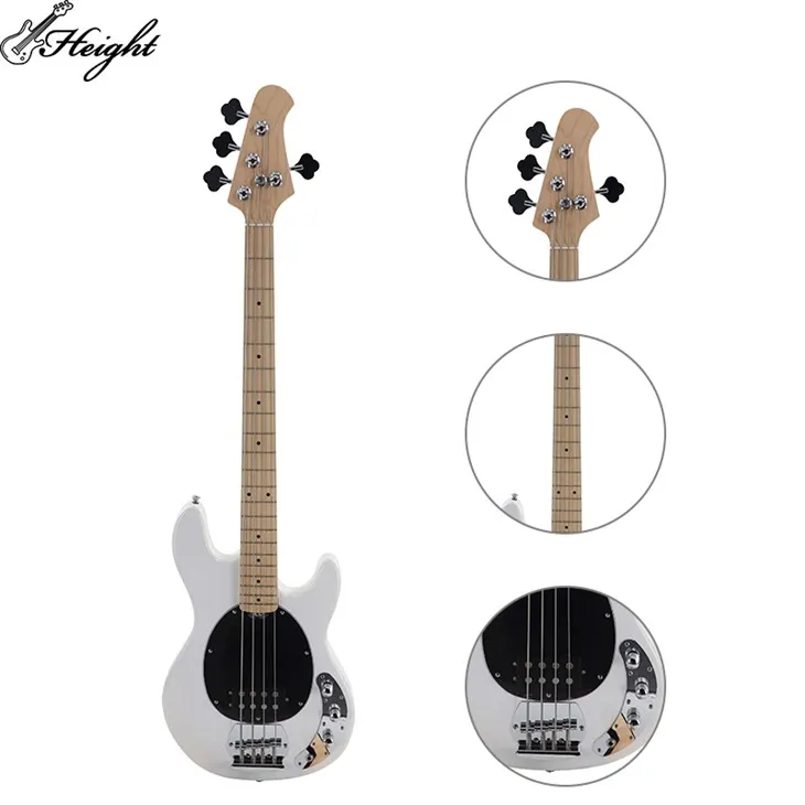 High-Quality 4-String Bass Guitar Solid Wood Body Bolt-On Maple Neck